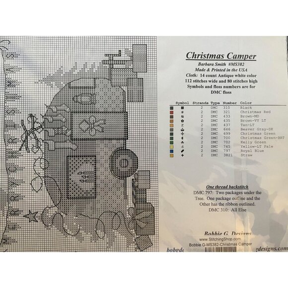 Christmas Camper by Bobbie G. cross‎ stitch pattern NIP - Picture 2 of 2